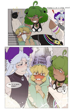 the kadedon comic between @ariesakana, @cammychameleonvt and @cibeans (my magum opus lowkey)