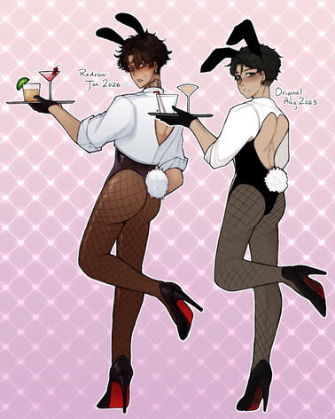 my oc richard in a bunny suit redraw :3