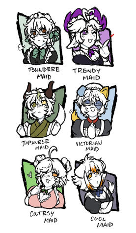 maid doodles of the palworld gang :D